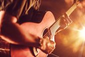 Acoustic Guitar Playing — Stock Photo