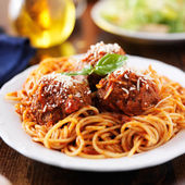 Spaghetti and meatballs — Stock Photo